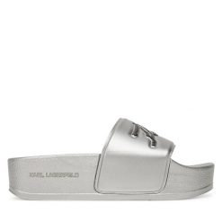 Klapki KARL LAGERFELD. Szare klapki KARL LAGERFELD, bez wzorów, bez obcasa. Za 279.99 zł.