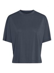 Pieces Koszulka "Anora" w kolorze granatowym rozmiar: XL. Niebieskie bluzki Pieces, xl, bez wzorów, bez kołnierzyka, bez ramiączek. Za 52.79 zł.