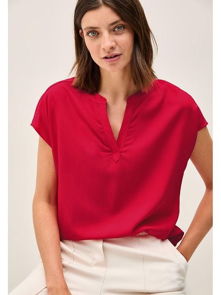 Cecil Bluzka w kolorze czerwonym rozmiar: XL. Czerwone bluzki Cecil, xl, bez wzorów, z wiskozy, bez kołnierzyka, bez ramiączek. Za 70.24 zł.