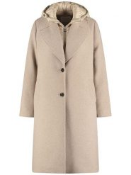 Gerry Weber Płaszcz przejściowy w kolorze beżowym rozmiar: 40. Brązowe płaszcze Gerry Weber, bez wzorów, z wełny, bez kaptura. Za 461.21 zł.