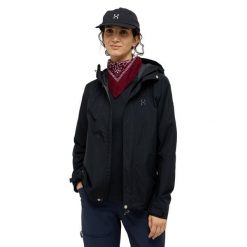 Damska wiatrówka Haglöfs Astral GTX II. Czarne kurtki sportowe Haglöfs, bez wzorów, z softshellu, bez kaptura, trekkingowe. W wyprzedaży za 1,475.00 zł.