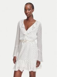 Guess Sukienka codzienna W6YK35 W2959 Biały Regular Fit. Białe sukienki Guess, na co dzień, xl, z aplikacjami, z syntetyku, bez kołnierzyka, bez ramiączek, proste. Za 654.99 zł.