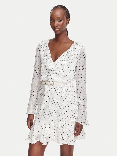 Guess Sukienka codzienna W6YK35 W2959 Biały Regular Fit. Białe sukienki Guess, na co dzień, xl, z aplikacjami, z syntetyku, bez kołnierzyka, bez ramiączek, proste. Za 654.99 zł.