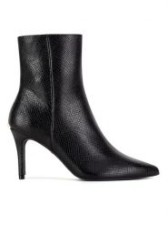 MEXX Botki MI001713443W Czarny. Czarne botki Mexx, bez wzorów, z materiału, bez obcasa, na szpilce, bez zapięcia. Za 265.99 zł.