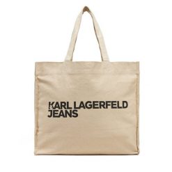 Torebka KARL LAGERFELD. Brązowe shopper KARL LAGERFELD, bez wzorów, bez dodatków. Za 209.99 zł.