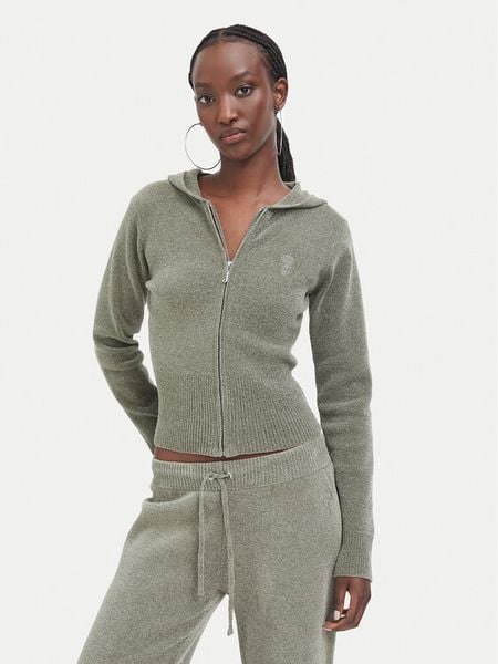 Juicy Couture Bluza JCWEB005 Khaki Regular Fit. Brązowe bluzy Juicy Couture, xs, bez wzorów, z syntetyku, bez kaptura. Za 599.99 zł.