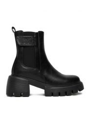 Nine West Botki CEO-FARIDA-01 Czarny. Czarne botki Nine West, bez wzorów, z materiału, bez obcasa, na słupku, bez zapięcia. Za 279.99 zł.
