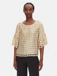 Bruuns Bazaar Bluzka Carisa BBW4529 Złoty Loose Fit. Żółte bluzki Bruuns Bazaar, bez wzorów, z syntetyku, bez kołnierzyka, bez ramiączek. Za 439.99 zł.