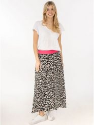 Zwillingsherz Spódnica "Leo Forever" w kolorze kremowym rozmiar: S/M. Brązowe spódnice Zwillingsherz, na co dzień, m, bez wzorów, z wiskozy, maxi, proste. Za 104.99 zł.