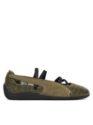 Puma Baleriny Speedcat Ballet 407680 Khaki. Brązowe baleriny Puma, bez wzorów, z lakierowanej skóry, bez obcasa. Za 399.99 zł.