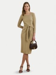 LAUREN RALPH LAUREN Sukienka codzienna 200973598001 Beżowy Slim Fit. Brązowe sukienki Lauren Ralph Lauren, na co dzień, l, bez wzorów, z bawełny, bez kołnierzyka, bez ramiączek, proste. Za 969.99 zł.