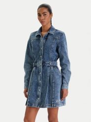 Karl Lagerfeld Jeans Sukienka jeansowa B1W13036 Niebieski Regular Fit. Niebieskie sukienki Karl Lagerfeld Jeans, xl, bez wzorów, z bawełny, bez kołnierzyka, bez ramiączek. Za 869.99 zł.