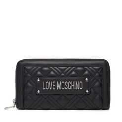 Duży Portfel Damski LOVE MOSCHINO. Czarne portfele Love Moschino, bez wzorów. Za 439.99 zł.