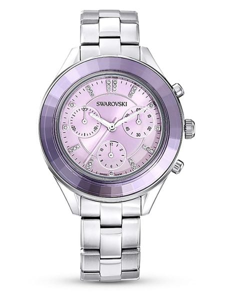 Swarovski Chronograf w kolorze srebrno-fioletowym rozmiar: onesize. Szare, analogowe zegarki SWAROVSKI, ze stali. Za 587.41 zł.