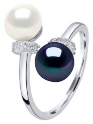 Pearl Addict Srebrny pierścionek z perłami rozmiar: onesize. Białe pierścionki Pearl Addict, z cyrkonią, srebrne. Za 249.17 zł.