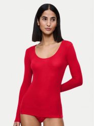 Triumph Bluzka piżamowa Bauty Layers 10225060 Czerwony Slim Fit. Czerwone koszule nocne Triumph, m, bez wzorów, bez ramiączek. Za 129.99 zł.