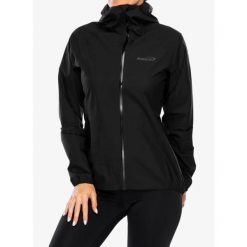 Kurtka przeciwdeszczowa damska Inov-8 Stormshell FZ V2. Czarne kurtki sportowe Inov-8, m, bez wzorów, bez kaptura. Za 639.99 zł.