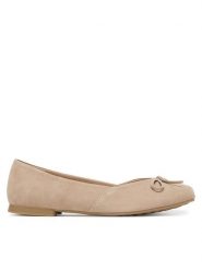 Caprice Baleriny 9-22109-46 Beżowy. Brązowe baleriny Caprice, bez wzorów, ze skóry, bez obcasa. Za 231.99 zł.