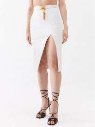 Elisabetta Franchi Spódnica ołówkowa GO-027-32E2-V390 Biały Slim Fit. Białe spódnice Elisabetta Franchi, bez wzorów, z syntetyku, ołówkowe. Za 1,559.00 zł.