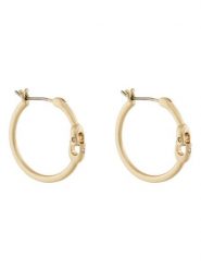 Coach Kolczyki Signature Hoop Earrings 37408160GLD710 Złoty. Żółte kolczyki Coach, metalowe. Za 219.99 zł.
