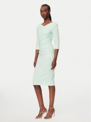 Rinascimento Sukienka koktajlowa CFC0127699003 Zielony Slim Fit. Zielone sukienki Rinascimento, xs, bez wzorów, z syntetyku, wizytowe, bez kołnierzyka, bez ramiączek. Za 609.99 zł.