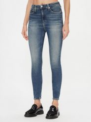 Calvin Klein Jeans Jeansy High Rise Super Skinny Ankle J20J222146 Niebieski Skinny Fit. Niebieskie jeansy Calvin Klein Jeans, bez wzorów. Za 309.99 zł.