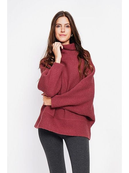 ASSUILI Sweter w kolorze bordowym rozmiar: 38. Czerwone swetry Assuili, bez wzorów, ze splotem, bez ramiączek. Za 113.99 zł.