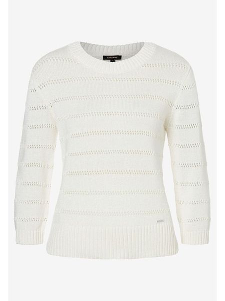 More & More Sweter w kolorze kremowym rozmiar: 44. Brązowe swetry More & More, bez wzorów, z bawełny, bez ramiączek. Za 111.59 zł.