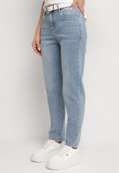 Jasnoniebieskie Klasyczne Jeansy o Kroju Mom Fit Galanira. Niebieskie jeansy Born2be, na co dzień, uniwersalny, bez wzorów, z jeansu. Za 99.99 zł.