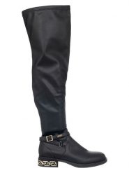 Liu Jo Kozaki w kolorze czarnym rozmiar: 39. Czarne kozaki Liu Jo, na zimę, z okrągłym noskiem, bez obcasa, bez zapięcia. Za 405.61 zł.