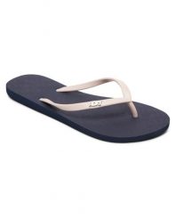 Japonki plażowe damskie ROXY Viva Tone II. Czerwone klapki Roxy, bez wzorów, z materiału, bez obcasa. Za 74.99 zł.