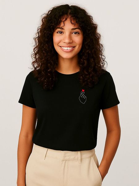 WOOOP Koszulka "K Love Cur" w kolorze czarnym rozmiar: M. Czarne bluzki Wooop, m, bez wzorów, z bawełny, bez kołnierzyka, bez ramiączek. Za 82.44 zł.