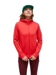 Bluza Peak Performance damska Rider Tech Zip Hood czerwona - L. Czerwone bluzy Peak Performance, l, bez wzorów, z elastanu, bez kaptura. Za 619.00 zł.