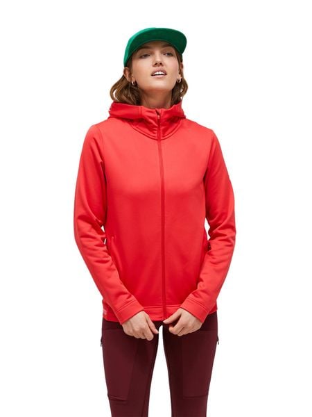 Bluza Peak Performance damska Rider Tech Zip Hood czerwona - L. Czerwone bluzy Peak Performance, l, bez wzorów, z elastanu, bez kaptura. Za 619.00 zł.