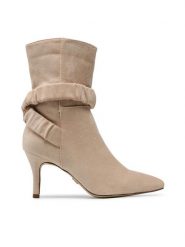 DeeZee Botki WYL3038-1 Beżowy. Brązowe botki DeeZee, bez wzorów, z materiału, bez obcasa, na szpilce, bez zapięcia. Za 119.99 zł.