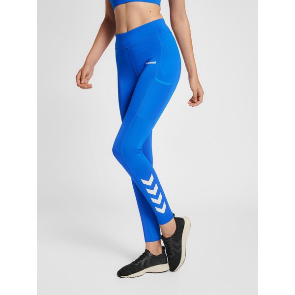 Damskie legginsy mid-rise Hummel MT Chipo. Niebieskie legginsy Hummel, bez wzorów. Za 201.80 zł.