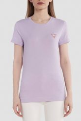 GUESS Lawendowy damski t-shirt Mini. Fioletowe t-shirty Guess, s, z aplikacjami, bez kołnierzyka, bez ramiączek. W wyprzedaży za 119.99 zł.