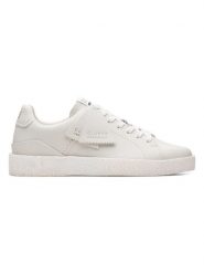 Clarks Skórzane sneakersy w kolorze białym rozmiar: 38. Białe trampki Clarks, bez wzorów, z materiału, bez zapięcia. Za 184.46 zł.