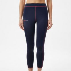 Legginsy Capri stretch do biegania niebiesko-ciemnoróżowe. Czerwone legginsy ELPLAYER, m, bez wzorów, z elastanu, z podwyższonym stanem, długie. Za 64.00 zł.