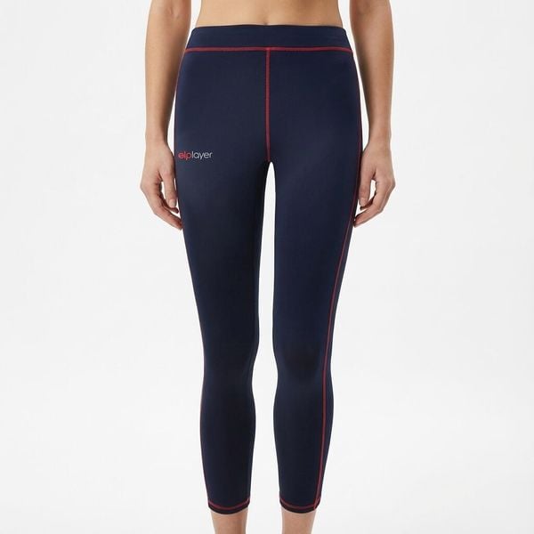 Legginsy Capri stretch do biegania niebiesko-ciemnoróżowe. Czerwone legginsy ELPLAYER, m, bez wzorów, z elastanu, z podwyższonym stanem, długie. Za 63.90 zł.