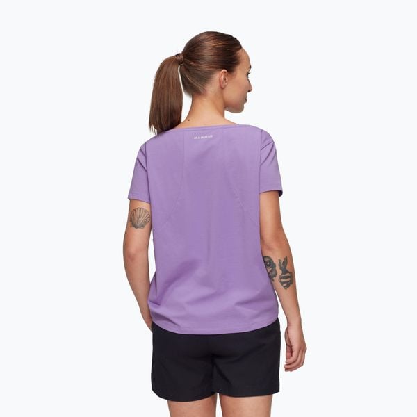 Koszulka damska Mammut Seon Playground. Fioletowe bluzki Mammut, bez wzorów, sportowe, bez kołnierzyka, bez ramiączek. Za 169.99 zł.