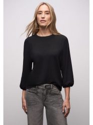 Street One Koszulka w kolorze czarnym rozmiar: 40. Czarne bluzki Street One, bez wzorów, street, bez kołnierzyka, bez ramiączek. Za 130.50 zł.