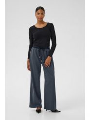 Kaffe Spodnie w kolorze niebieskim rozmiar: 42. Niebieskie spodnie materiałowe Kaffe, bez wzorów, z materiału, z podwyższonym stanem. Za 144.24 zł.