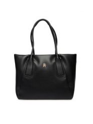 Tommy Hilfiger Torebka Th Essential Tote AW0AW18374 Czarny. Czarne shopper TOMMY HILFIGER, bez wzorów, ze skóry, bez dodatków. Za 649.99 zł.