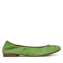 Baleriny Tamaris. Zielone baleriny Tamaris, bez wzorów, bez obcasa. Za 239.99 zł.