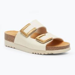 Klapki damskie Scholl Monterey 2 Straps Ad Med. Brązowe klapki Scholl, bez wzorów, bez obcasa. Za 269.99 zł.