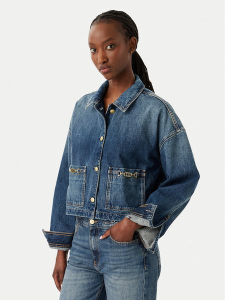 Tommy Hilfiger Kurtka jeansowa WW0WW50962 Niebieski Regular Fit. Niebieskie kurtki TOMMY HILFIGER, xs, bez wzorów, z bawełny, bez kaptura. Za 543.99 zł.