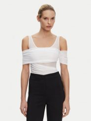 PINKO Body Bella 104832 A2H1 Biały Regular Fit. Białe body Pinko, xs, bez wzorów, z syntetyku. Za 559.99 zł.