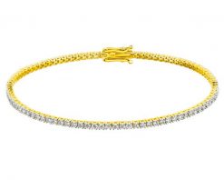 Bransoletka z żółtego złota z brylantami laboratoryjnymi - 18 cm - 2,00 ct - próba 750. Żółte bransoletki Apart, z brylantem, złote. Za 12,590.00 zł.