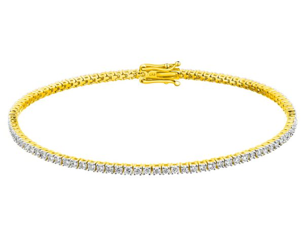 Bransoletka z żółtego złota z brylantami laboratoryjnymi - 18 cm - 2,00 ct - próba 750. Żółte bransoletki Apart, z brylantem, złote. Za 13,990.00 zł.